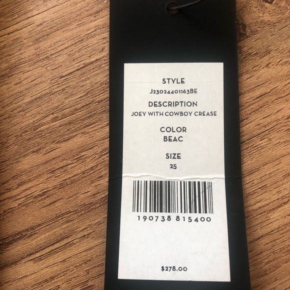 NWT $278 Veronica Beard Jeans Joey With Cowboy Crease in Beacon - size 25! - Picture 10 of 10